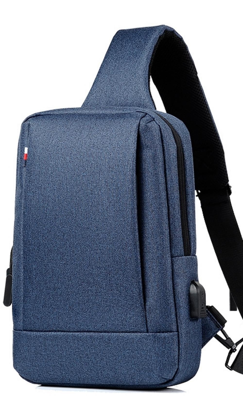 Kabaqoo Crossbody Sling Bag for Travel Work, Shoulder Chest Backpack for Men and Women Blue