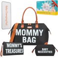 thumbnail image 1 of Diaper Bag Tote, Kabaqoo Large Diaper Bags Waterproof, Hospital Bag for Labor Delivery, Baby Bag Black, 1 of 9
