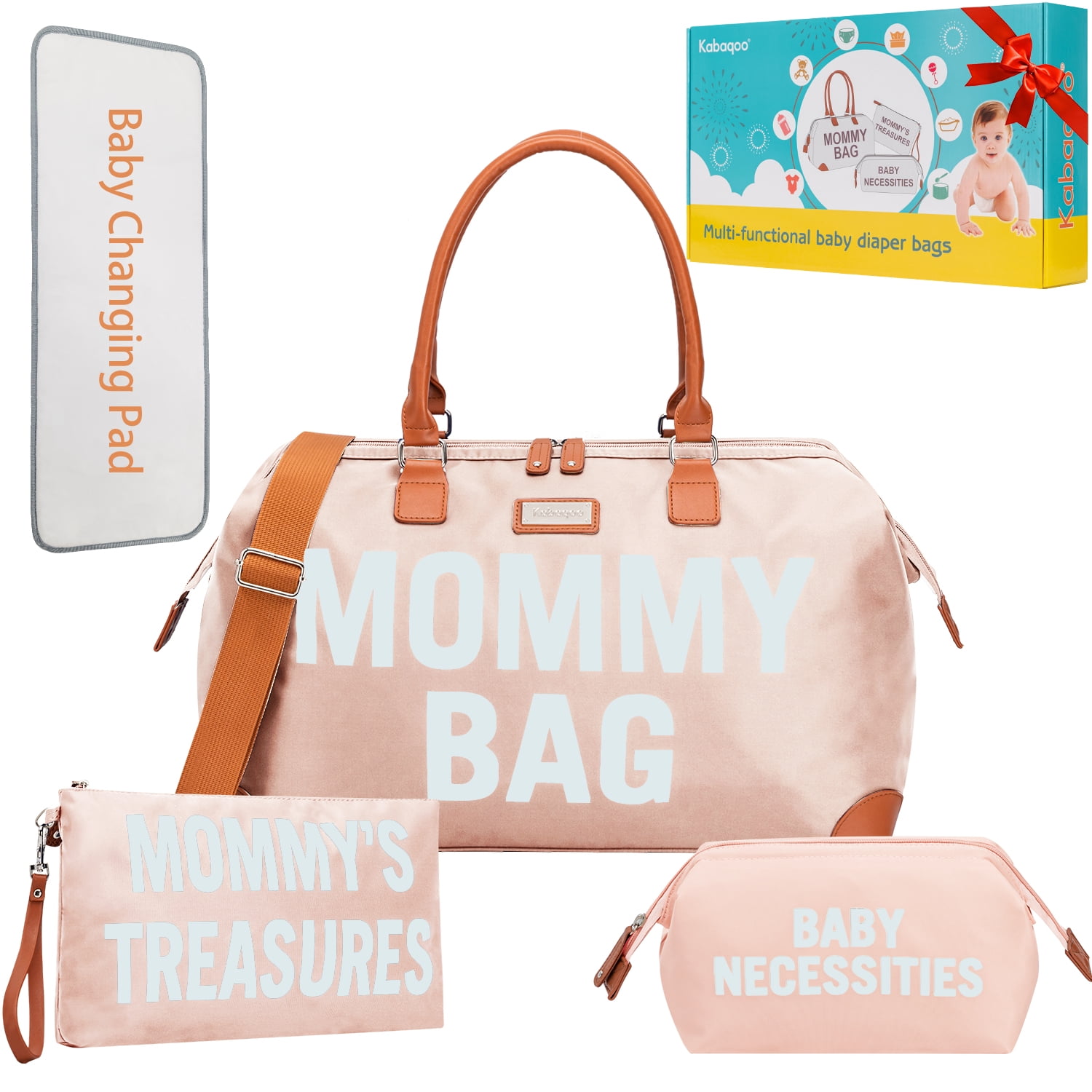 6-Piece Labeled Hospital & Diaper Bag Organizer Pouches For Moms | Labor Delivery Travel Essentials