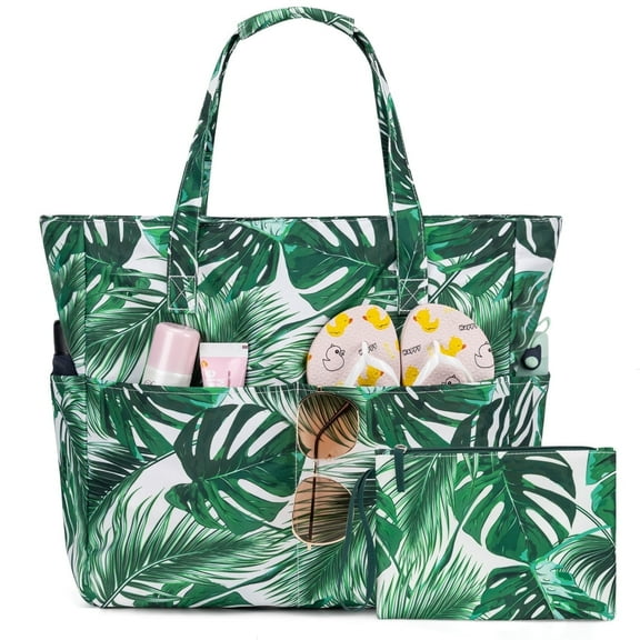 Kabaqoo Waterproof Beach Bag, Sandproof Beach Tote Bag, Large Capacity Foldable Beach Bags for Pool Gym Grocery