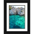 thumbnail image 1 of Kabas, Ali 13x18 Black Ornate Wood Framed with Double Matting Museum Art Print Titled - Turquoise colored crystal clear water at a rocky island-Aegean Sea-Turkey, 1 of 4