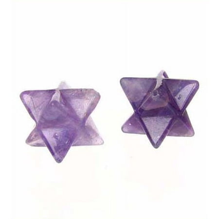 Kabbalah Carved Amethyst Merkabah Star Beads | 25x15x15mm | 2 Beads |