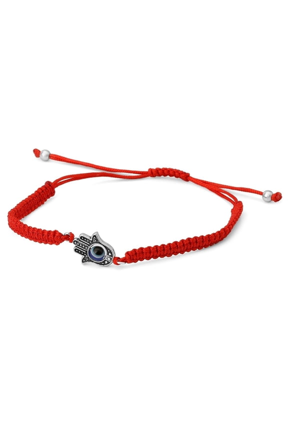Kabbalah String Bracelet with Hamsa and Evil Eye (COLOR RED)(MADE IN JERUSALEM ISRAEL)