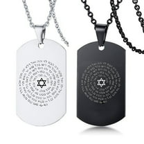 Kabbalah's Sacred Geometry Jewelry - 2 Pack Stainless Steel 72 Names of God Necklaces Jewish Star of David Pendants for Men Women
