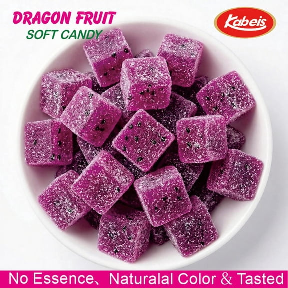 Kabeis Dragon fruit Flavored Chews Chewy Gummy Candy 1.76oz per bag,3 Bags