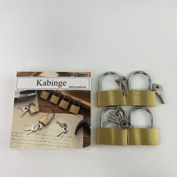 Kabinge Metal padlocks, Small Yellow Gym Lock, Strong Padlock with Same Key for Luggage Toolbox (20mm)