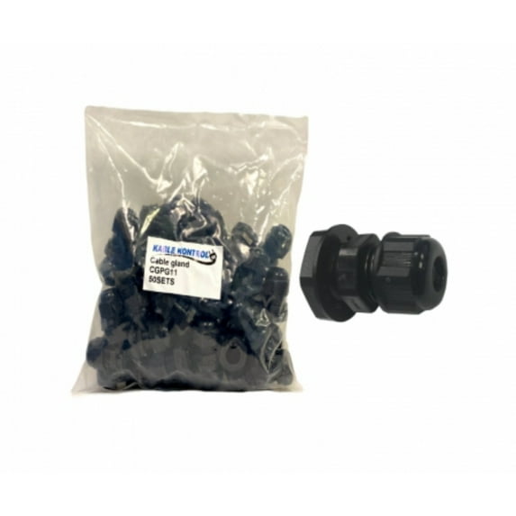 Kable Kontrol IP68 Waterproof Nylon Cable Gland - 3/8" Cable Diameter - PG11 Thread - 50 Pcs/ Pack