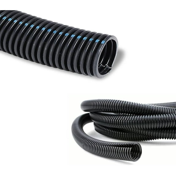 Kable Kontrol Polypropylene Flame Retardant Wire Loom Tubing - Split - 1/2" Inside Diameter - Black - 100' Length - Polypropylene