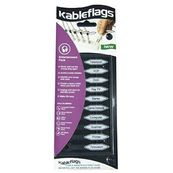 Kableflags KFA063 Cable Identification Tags (Entertainment Pack) - Pack of 3