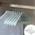 thumbnail image 1 of Kabnic 10 Pack Extra Thick Plastic Clothes Hangers, Wide Shoulder & 360° Rotating, Non-Slip for Everyday Use, Durable & Space-Saving, Blue, 1 of 6