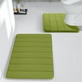 thumbnail image 1 of Kabnic 2-Piece Memory Foam Bath Mat Set | Extra Soft, Non-Slip, Absorbent Bathroom Rugs for Floor, Living Room & Shower | Green, 1 of 8
