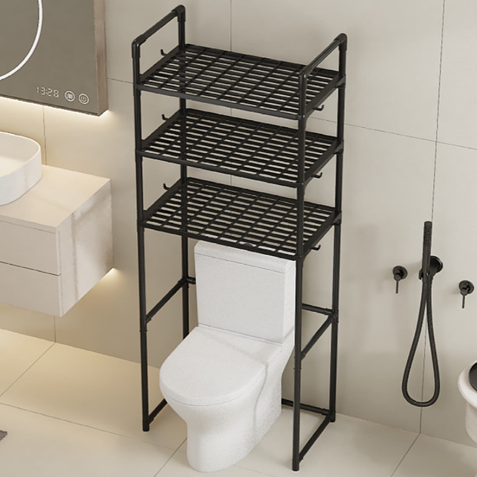 Kabnic 3-Tier Over the Toilet Storage Rack, Bathroom Organizer Shelf with 50lb Capacity ...