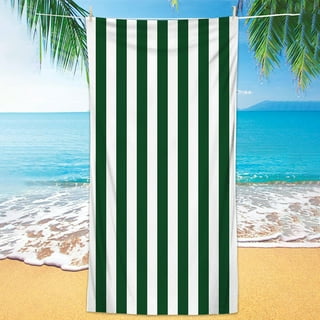 Green and white striped towels hotsell