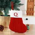 thumbnail image 1 of Kabnic Christmas Stockings with Initials, Large Embroidered Monogram Knit Christmas Stocking, Xmas Stocking for Kids, Holiday and Family Stocking for Fireplace or Party Decoration Red Letter Q, 1 of 3