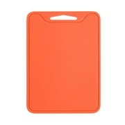 Kabnic Cutting Boards for Kitchen, Silicone Cutting Board with Handle, Chopping Board for Meat, Cheese, Fruits & Vegetables | Orange