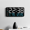 thumbnail image 1 of Kabnic Extra-Large Digital Wall Clock with Dual Alarms & Auto DST, Elderly-Friendly LED Display with Temperature Sensor, Waterproof Mounted Clock for Living Room/Bedroom/Office, 1 of 6