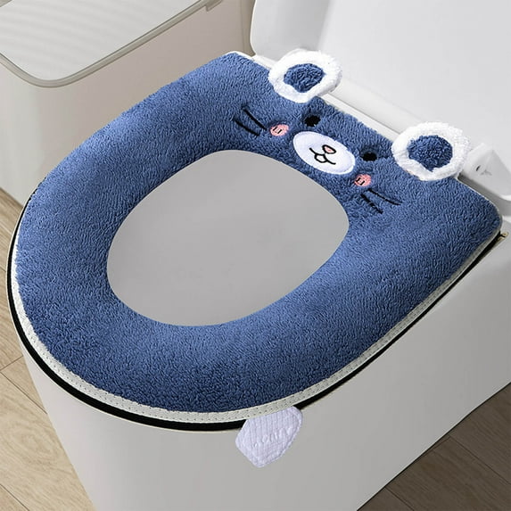 Kabnic Extra Plush Toilet Seat Cushion - Thick Memory Foam Cover with Handle & Zipper, Universal Fit for Round/Elongated 14"x18" Seats, Machine Washable