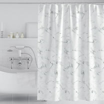 Kabnic Marble Shower Curtain - 3D Stone Textured Grey White Bathroom Curtain with 6 Hooks & Rustproof Grommets, Waterproof Polyester Fabric, Anti-Mildew, Modern Bathroom Decor