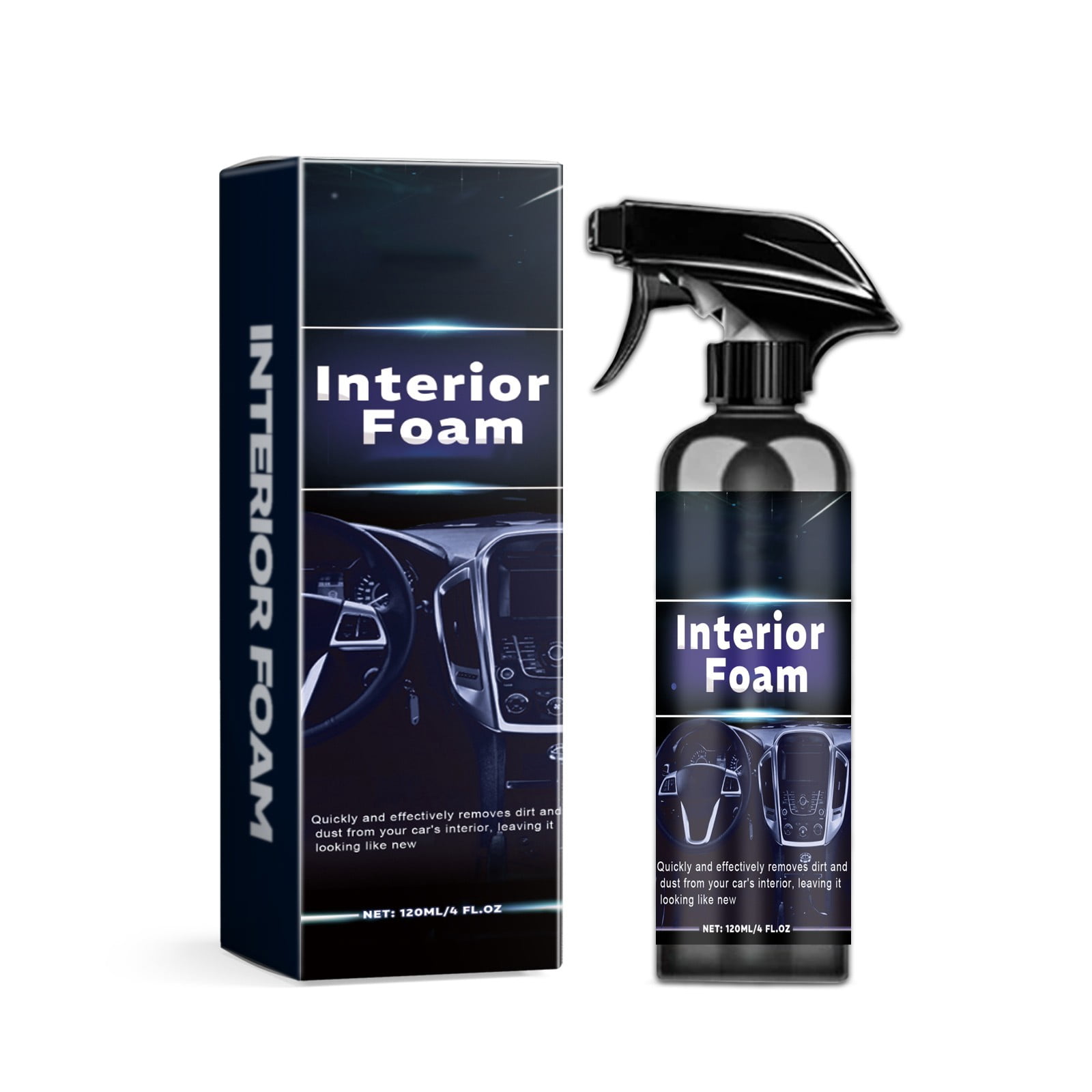 Kabnic Multifunctional Car Interior Foam Cleaner | Deep Cleaning for Seats, Upholstery, and More | Removes Stains from Leather, Fabric, Carpet & Plastic