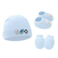 thumbnail image 1 of Kabnic Newborn Baby Hat, Mittens, and Shoes Set, Cotton 3-Piece Outfit, Anti-Scratch Gloves, Beanie & Booties for Boys & Girls, 0-6 Months Winter Essentials, 1 of 2