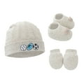 thumbnail image 1 of Kabnic Newborn Baby Hat, Mittens, and Shoes Set, Cotton 3-Piece Outfit, Anti-Scratch Gloves, Beanie & Booties for Boys & Girls, 0-6 Months Winter Essentials, 1 of 2