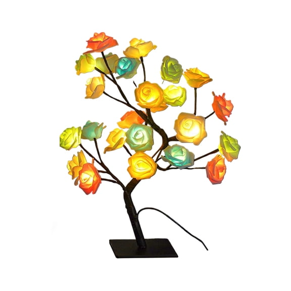 Kabnic Rose Lamp, Flower Lamp, 24 LED Rose Tree Lamp, Table Lamp, Ideal Gift for Mother's Day, Birthday, Valentine’s Day
