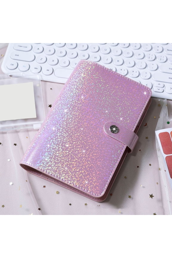 Server Books for Waitress, A6 Binder 6 Ring, Glitter Leather Waiter Wallet, Cute Waitstaff Organizer Fits Server Apron Pink