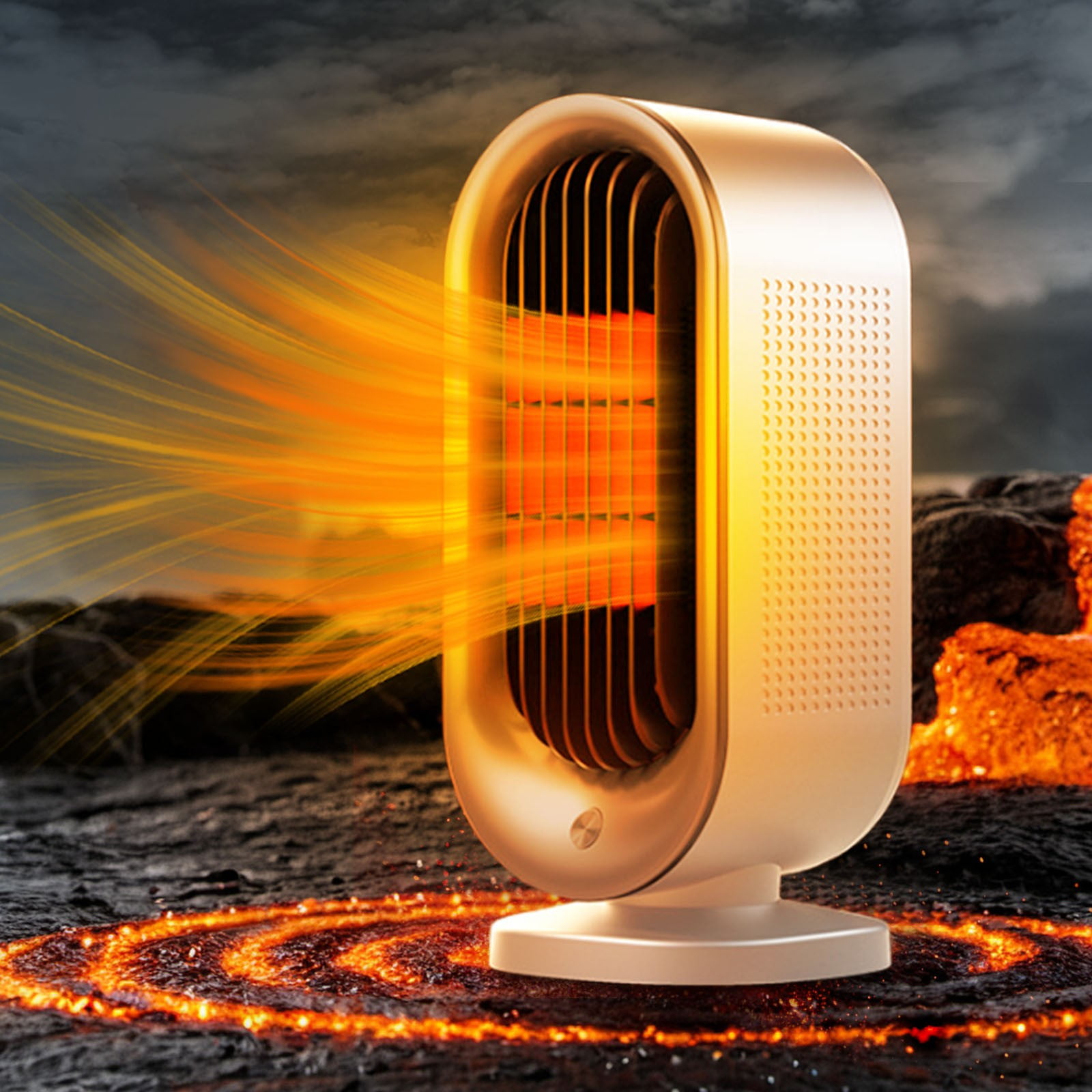 Kabnic Space Heater, 2024 Vertical Heating Fan - Solar-Powered Heater for Warmth in Bedrooms & Small Living Spaces