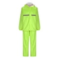 thumbnail image 1 of Kabnic Striped Reflective Rain Suits for Women - Waterproof Hooded Jacket & Pants Set, Safety Outdoor Work Raincoat, Lightweight & Durable, Green, 1 of 6