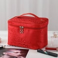 thumbnail image 1 of Kabnic Travel Toiletry Bag, Waterproof Toiletry Bag for Women, Girls & Teens - Small Makeup Organizer with Zipper, Fashion Travel Bag to Keep Items Safe, Red, 1 of 4