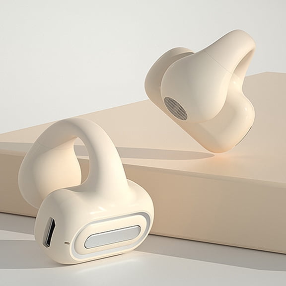 Kabnic Wireless Ear Clip Bone Conduction Earbuds | Open Ear Headphones 2023 | Conduction, Bluetooth 5.3, Accuse Control, Wireless, Dual 16.2mm Drivers, Bass