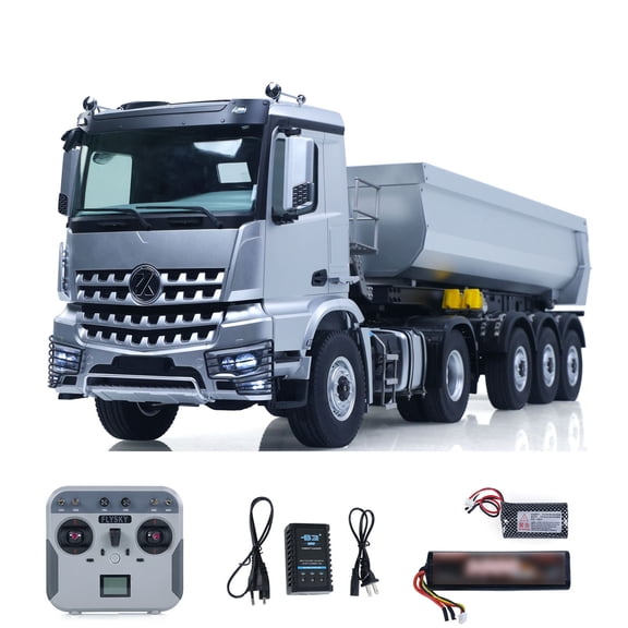 Kabolite RTR Car 1/14 4X4 RC Tractor Truck 3Axles Electric Lifting Dump Trialer