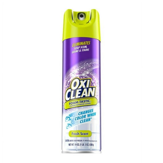 OxiClean Foam-Tastic™ Foaming Bathroom Cleaner, Fresh Scent, 19 oz Spray Can, Eliminates Soap Scum, Grime and Stains (Pack of 8)