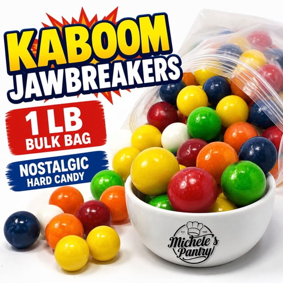 Concord Confections Kaboom Jawbreakers Assorted Flavors Hard Candy Balls 1 Pound