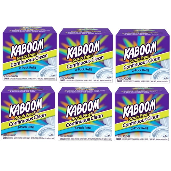 Kaboom Scrub Free! Continuous Clean Toilet Cleaning Refill (Pack of 2) - 6 Pack