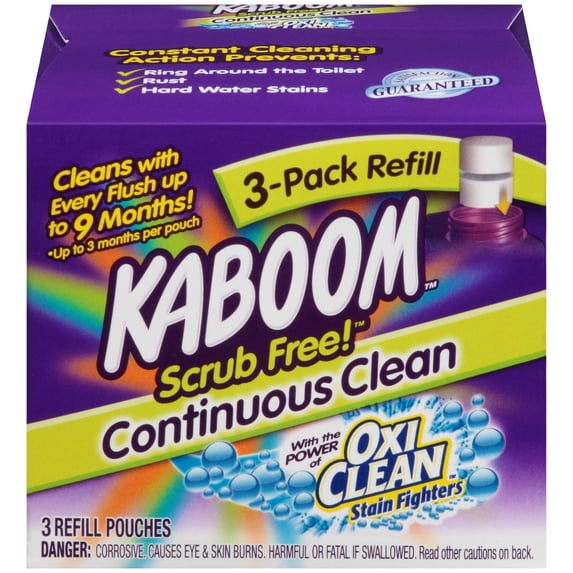 Kaboom Scrub Free! Continuous Clean with OxiClean 3-Pack Refill