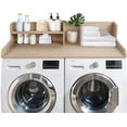 thumbnail image 1 of Kaboon 2-Tier Washer Dryer Countertop 58" W x 28" D x 12" H", Laundry Shelf Organizer, Oak, 1 of 6