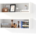thumbnail image 1 of Kaboon 24" Floating Cube Shelves, Set of 2, Wall Mount Decorative Hanging Shelves, White, 1 of 6