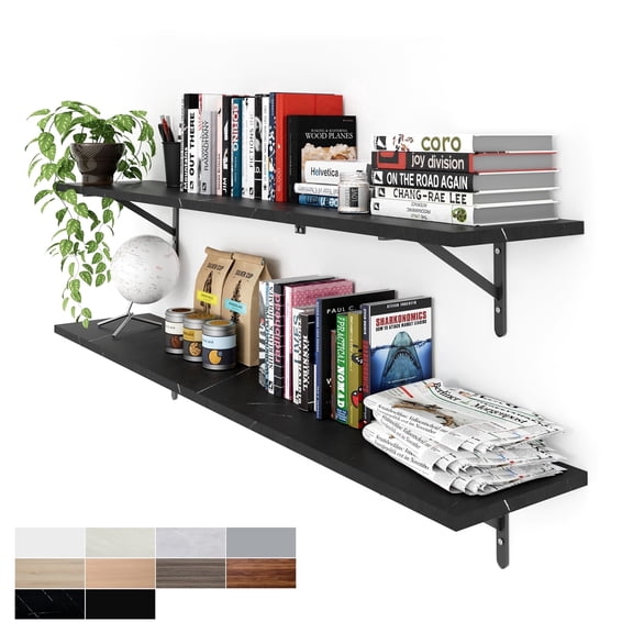 Kaboon 55inch Floating Shelves for Wall 10" D x 55" W Set of 2, Cloud Atlas