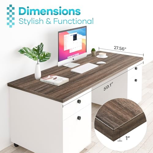 Kaboon 60x28 inches Tabletop, Solid One-Piece Desktop for Sit Stand Desk, Double Desks, L Desk DIY,Wood Countertop Home or Commercial Use,1 inch Thick, Eucalyptus/Rustic Wood, 27.5