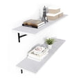 thumbnail image 1 of Kaboon 36 inch Long 10 inch Deep Floating Shelves for Wall Set of 2, Large Open Shelves Wall Mounted, Space Saving Home and Commercial Use, White rock, 1 of 8