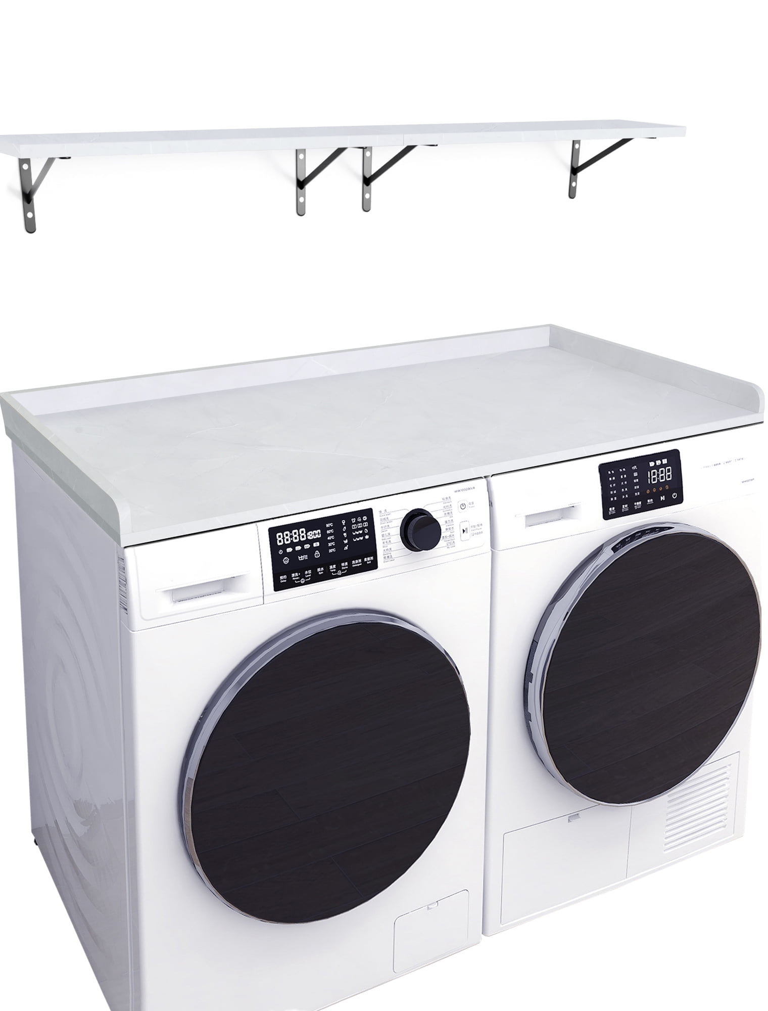 Kaboon Washer Dryer Countertop and Shelves Set, Melamine Countertop