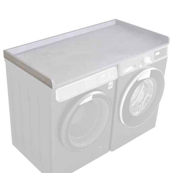 Kaboon Washer Dryer Countertop with Edge Rails, 27.5" x 54", White Rock