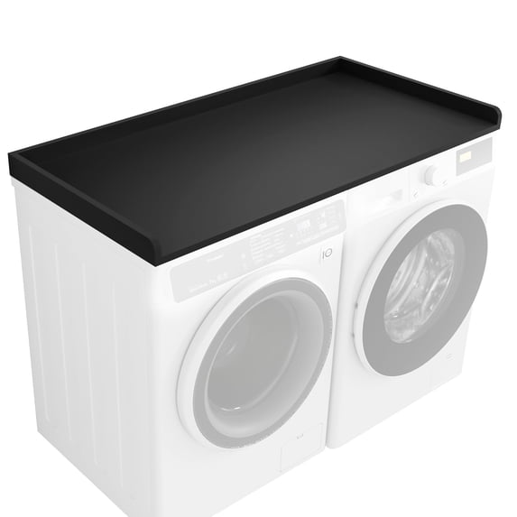 Kaboon Washer Dryer Countertop with Edge Rails, 27.5" x 54", Black