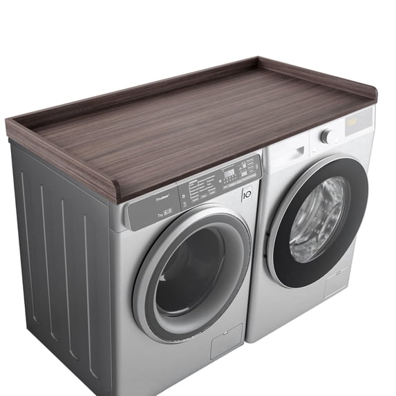 Kaboon Washer Dryer Countertop with Edge Rails, 27.5" x 54", Eucalyptus