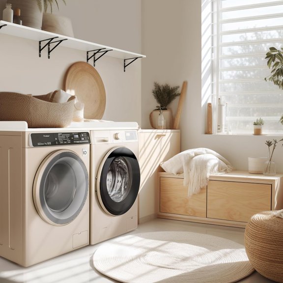 Kaboon Washer Dryer Countertop with Edge Rails, 27.5" x 54", White