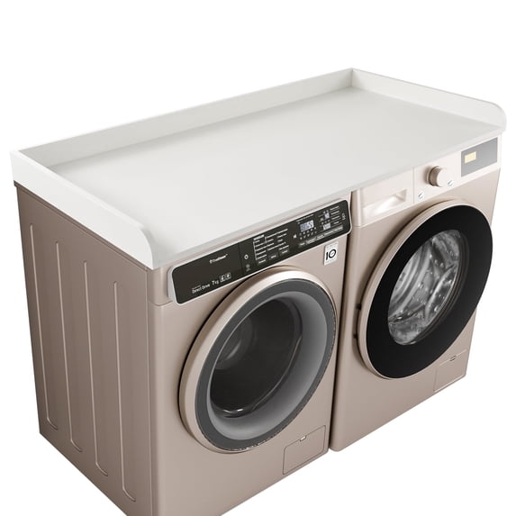 Kaboon Washer Dryer Countertop with Edge Rails, 28" x 58", White