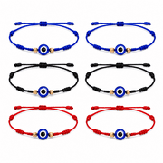 Kabuer Adjustable String Evil Eye Bracelets, 7 Piece
