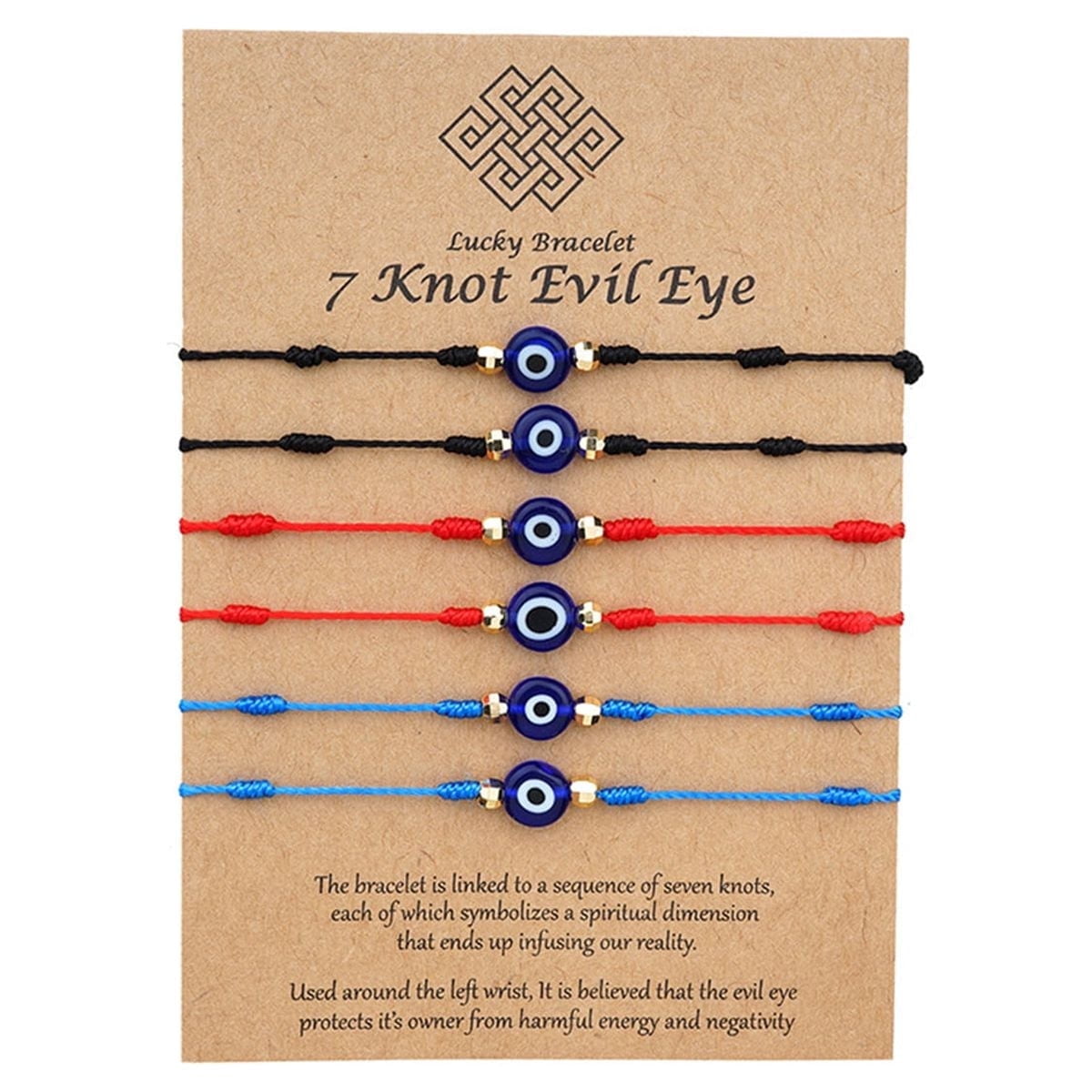 Evil Eye Knot Lucky Bracelets Set for Men, Women, Kids