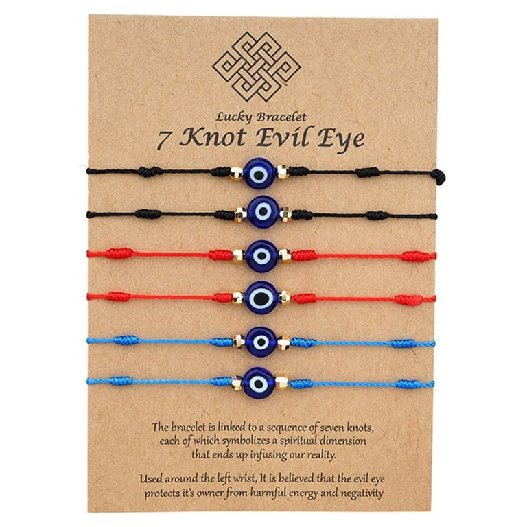 Evil Eye Knot Lucky Bracelets Set for Men, Women, Kids